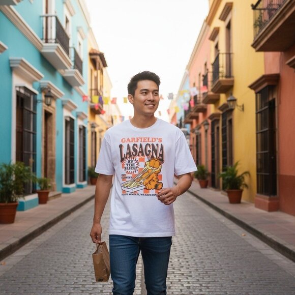 Nickelodeon Other - Nickelodeon Unisex Garfields Lasagna Graphic Casual T-Shirt White Size Medium